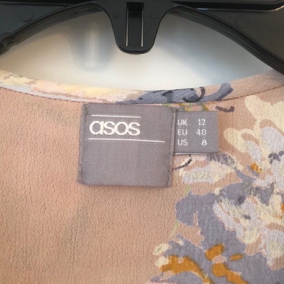 ASOS ruffle floral long shirt top - Picture 4 of 8